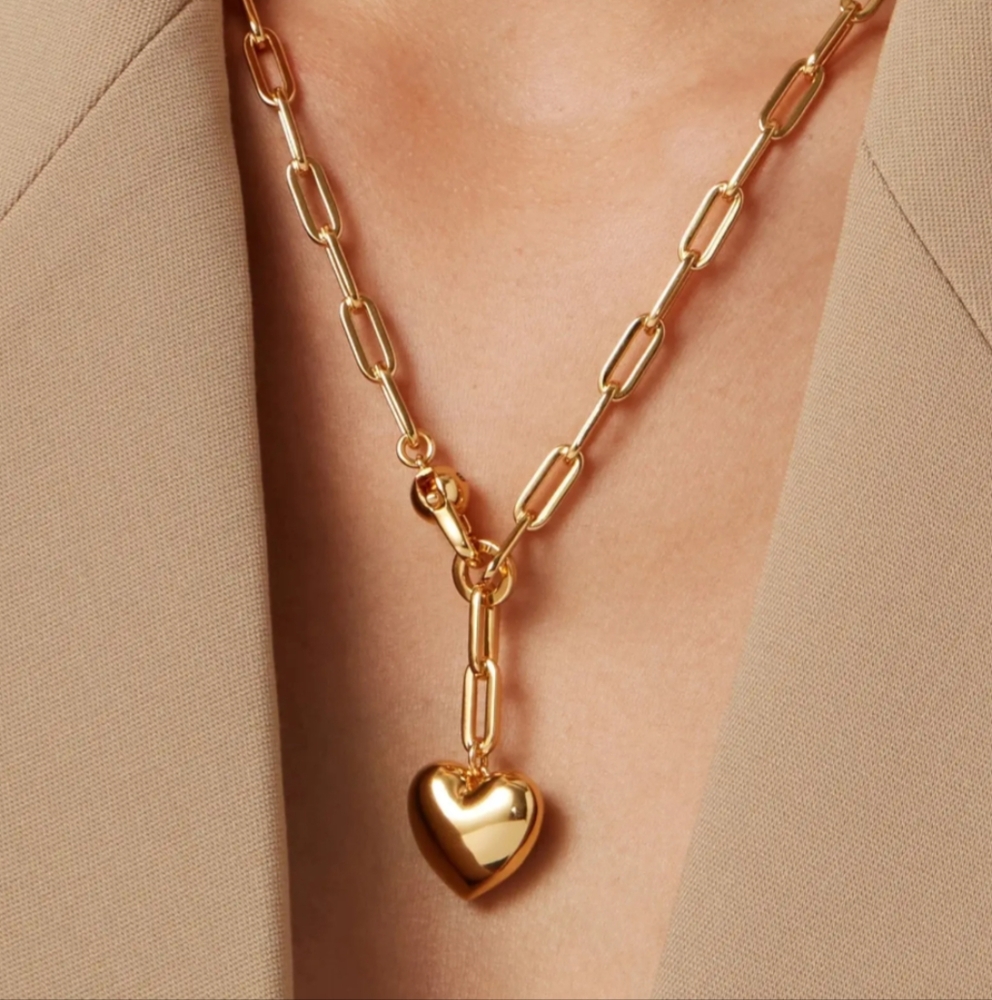 Jenny Bird Gold Heart Pendant Necklace